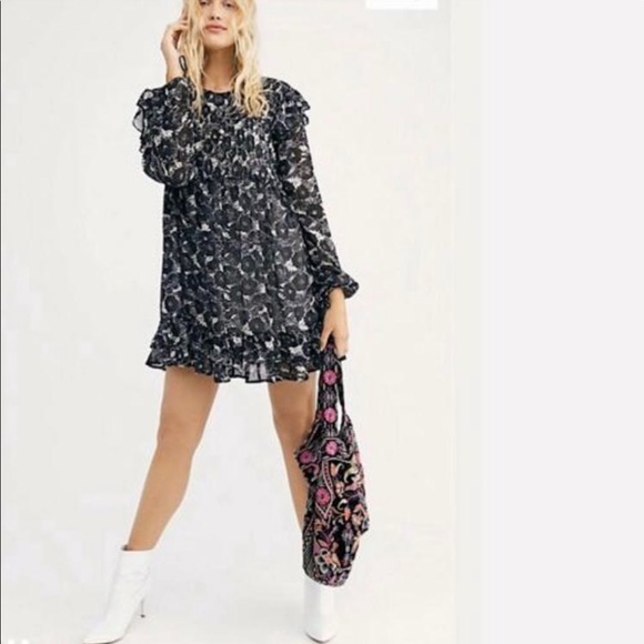 Free People NWT These Dreams Mini Sheer Dress - Picture 3 of 6